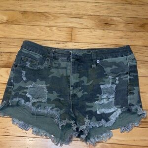 Mossimo Supply Co. Green Camo Jean Shorts